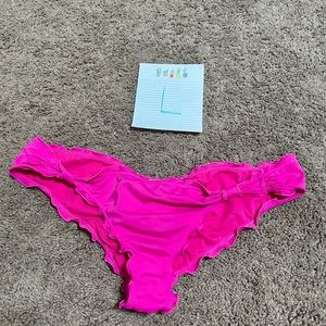 Bright pink scrunch butt bikini bottoms